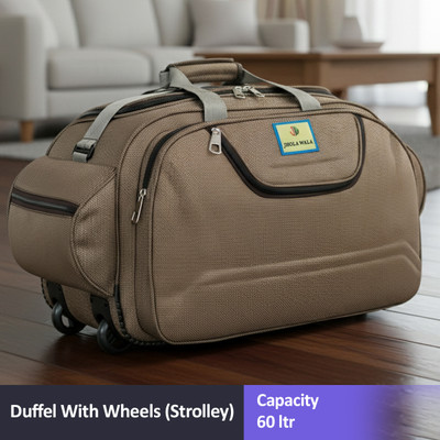 Jholawala (Expandable) 60 L Travelling Luggage bags with Two wheels - Purple - Regular Capacity- Duffel With Wheels (Strolley)