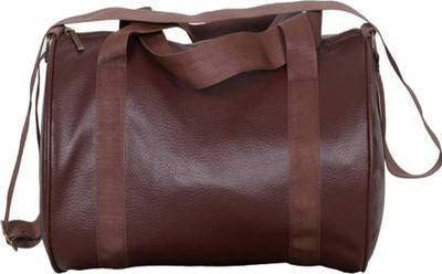 Gking 18 inch/45 cm (Expandable) Brown Leather Gym Duffel Bag