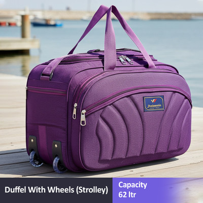 Jholawala (Expandable) 62 L Strolley Duffel Bag - travel luggage duffel bag - Purple - Large Capacity Duffel With Wheels (Strolley)