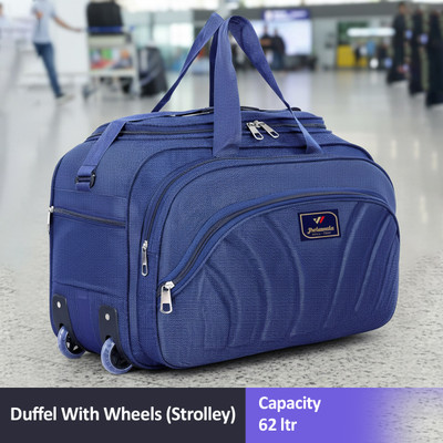 Jholawala (Expandable) 62 L Strolley Duffel Bag - travel luggage duffel bag - Purple - Large Capacity Duffel With Wheels (Strolley)