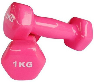 wWAR vinyl dumbbell 1kg vinyl dumbbell set for home workout Fixed Weight Dumbbell(1 kg)