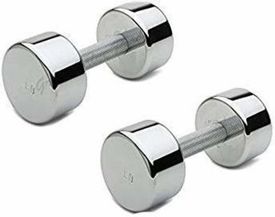 wWAR Crome plated Steel Dumbbell pack of 2 Fixed Weight Dumbbell(2 kg)