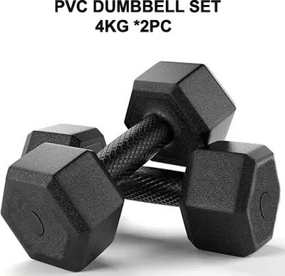 DCS Pro FITNESS (4kg * 2) Dumbbell Set - 1 Pair of Dumbbells - best for Home WORK - OUT Fixed Weight Dumbbell(4 kg)
