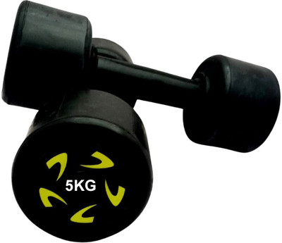 wWAR 5KG X 2 Pcs Exclusive Quality Rubber Dumbbell For Home & Gym Fixed Weight Dumbbell(10 kg)