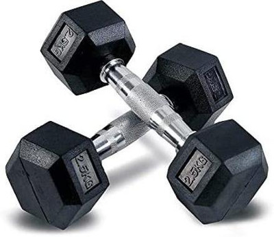 HouseOfCommon Hexa Dumbbell 2.5KG X 2 Fixed Weight Dumbbell(5 kg)