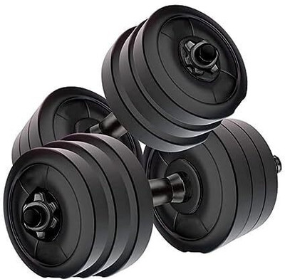 RANROX 10KG Dumbbell with PVC Plates – Home Exercise Equipment Black Bar & Plate Combo(10 kg)