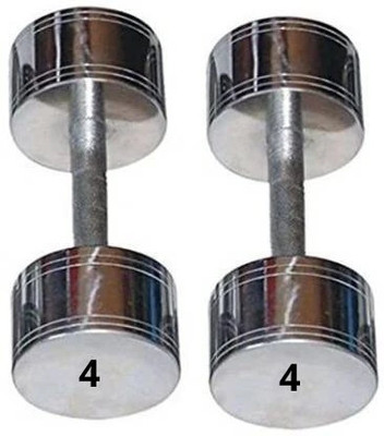wWAR Steel Dumbbell Crome Plated Fix Weight Dumbbells (4KG Pair) Fixed Weight Dumbbell(8 kg)