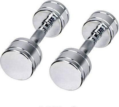 wWAR Hi-Quality Steel Chrome 7.5Kg (Pair) Fixed Weight Dumbbell(15 kg)