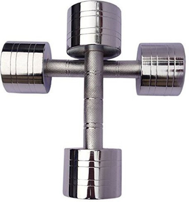 wWAR Home To Gym steel chrome 7.5kg ( pair ) Fixed Weight Dumbbell(15 kg)