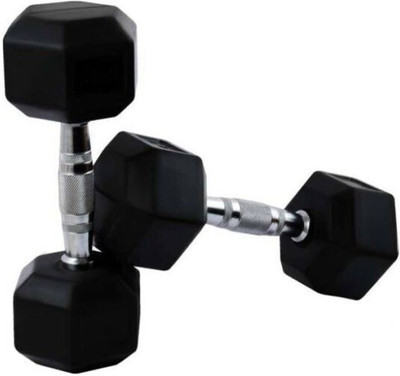 wWAR Hex Dumbbell, 2.5 kgs, Pack of 2, Rubber Coated Fixed Weight Dumbbell(5 kg)