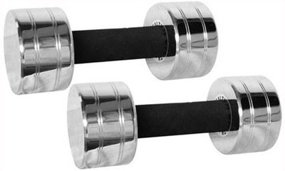 wWAR FITNESS Heavy Work-Out 10kg PAIR (2pcs * 10kg = 20kg) Chrome Plated Steel Fixed Weight Dumbbell(20 kg)