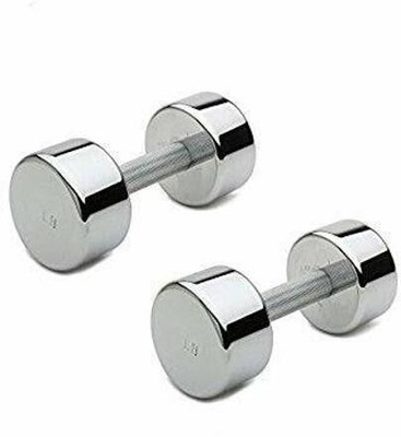 wWAR High Quality Steel Chrome Dumbell 2.5Kg (Pair) Fixed Weight Dumbbell(5 kg)