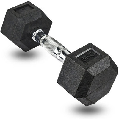 wWAR Hexa Dumbbell single (5kg*1)Hexagon Hex Dumbbell Fixed Weight Dumbbell(5 kg)