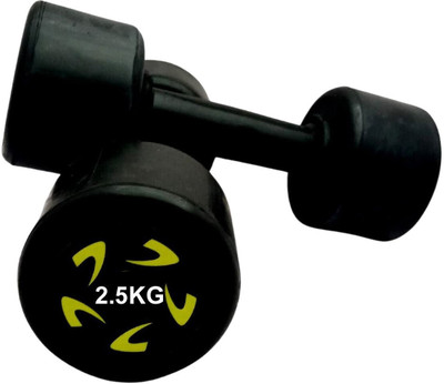 wWAR 2.5KG X 2 Pcs Exclusive Quality Rubber Dumbbells Fixed Weight Dumbbell(5 kg)