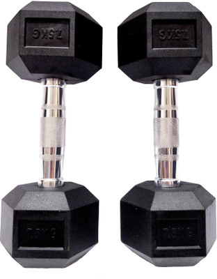 HouseOfCommon 7.5 Kg Hex Dumbbells (Pair) Fixed Weight Dumbbell(7.5 kg)