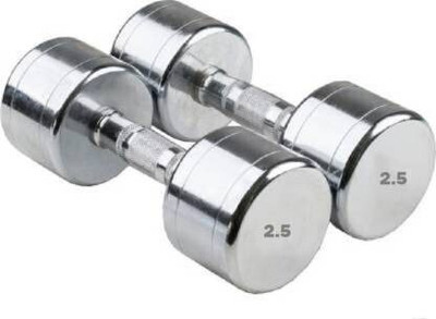 HouseOfCommon Pair of 2.5KGX2 Steel Fixed Weight Dumbbell(5 kg)