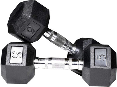 wWAR Hexa Dumbbells Rubber Coated Fixed Weight Dumbbell(10 kg)
