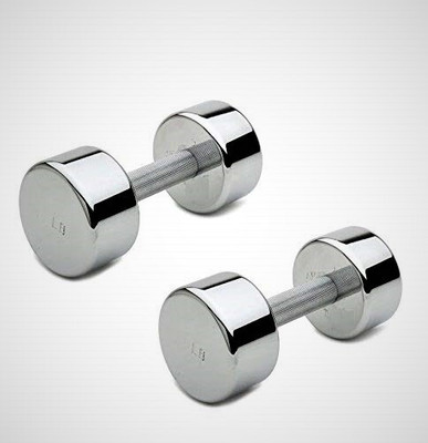 wWAR Pair of 3KGX2 Premium Chrome Coated Steel Dumbbell Fixed Weight Dumbbell(6 kg)