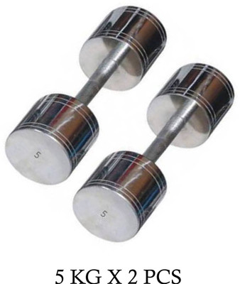 wWAR Steel Dumbbells Pair Of 5kg x 2 Steel Dumbbell (Total Weight 10Kg) Fixed Weight Dumbbell(5 kg)