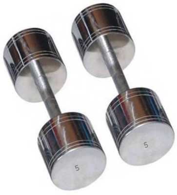 wWAR Pair Of 2x 5Kg Fixed Weight Steel Dumbbell (Total Weight 10Kg) Fixed Weight Dumbbell(10 kg)