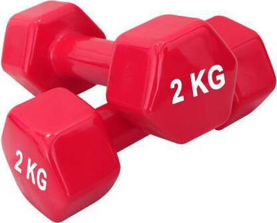 gamers hub Vinyl Dumbbells 2Kg *2PCS for Men and Women Fixed Weight Dumbbell(4 kg)