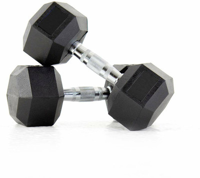 GRIFFIN Hex Dumbbells (2.5 kg X 2) 5 kg Set, Heavy Duty Solid Caste Iron & Rubber Coated Fixed Weight Dumbbell(5 kg)
