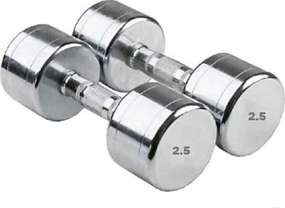 wWAR Pair of 2.5KG X 2 Steel Dumbbells Fixed Weight Dumbbell Fixed Weight Dumbbell(5 kg)