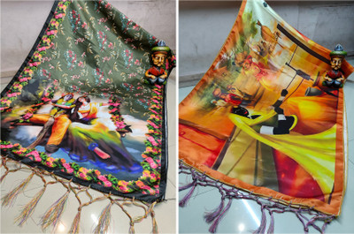Bloviate Satin Blend Printed Women Dupatta