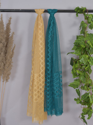 Nakoda Creation Net Self Design Women Dupatta