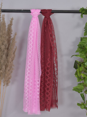 Nakoda Creation Net Self Design Women Dupatta