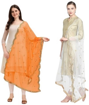 Aashirwad Creations Net Embroidered Women Dupatta