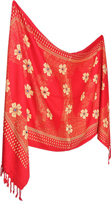 PinkFly Satin Blend Printed Women Dupatta