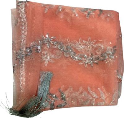 CLOTHVERSE Net Embroidered Women Dupatta