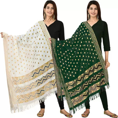 Nakoda Creation Cotton Blend Solid Women Dupatta