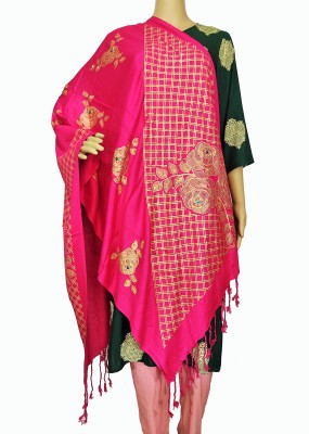 PinkFly Satin Blend Printed Women Dupatta