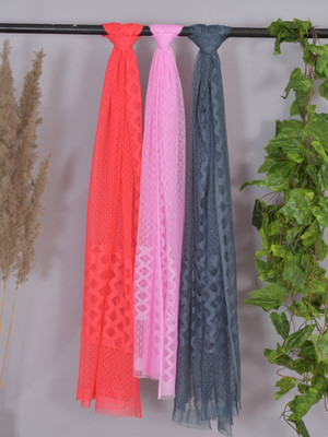 Nakoda Creation Net Self Design Women Dupatta