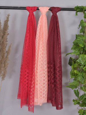 LA FEMINAE Net Self Design Women Dupatta