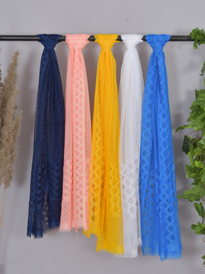 LA FEMINAE Net Self Design Women Dupatta