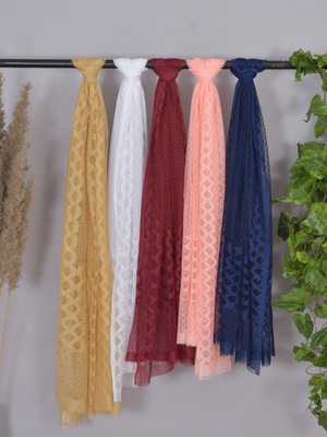 Nakoda Creation Net Self Design Women Dupatta