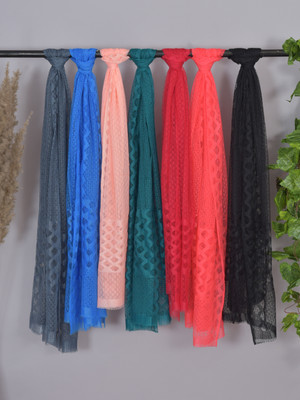 Nakoda Creation Net Self Design Women Dupatta