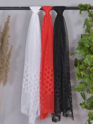LA FEMINAE Net Self Design Women Dupatta