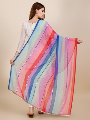 GAVUBAA Georgette Striped Women Dupatta