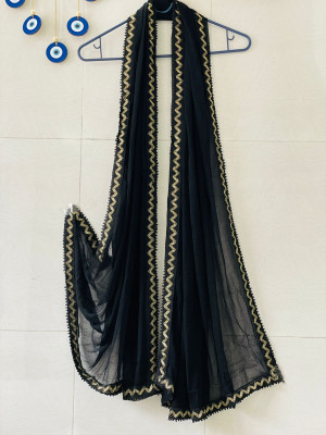 DHRUVISH Chiffon Self Design Women Dupatta