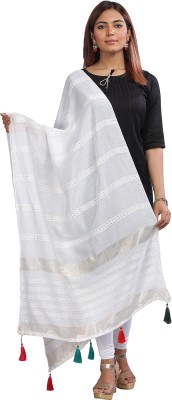 Aany's Culture Viscose Blend Embellished, Striped Women Dupatta