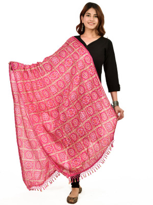 Chaukhat Silk Blend Embellished Women Dupatta