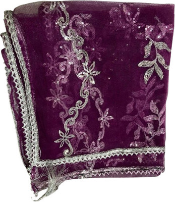 CLOTHVERSE Net Embroidered Women Dupatta