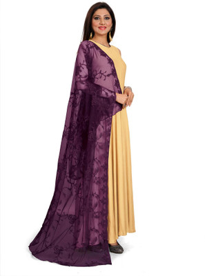 S And H Designer Net Embroidered Women Dupatta