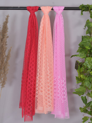 LA FEMINAE Net Self Design Women Dupatta