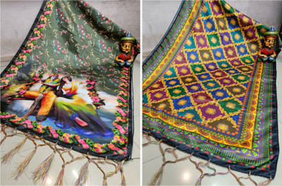 Bloviate Satin Blend Printed Women Dupatta