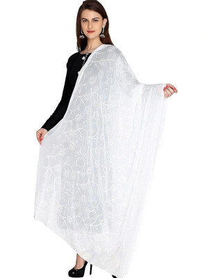 NIHSRUT Chiffon Embroidered Women Dupatta